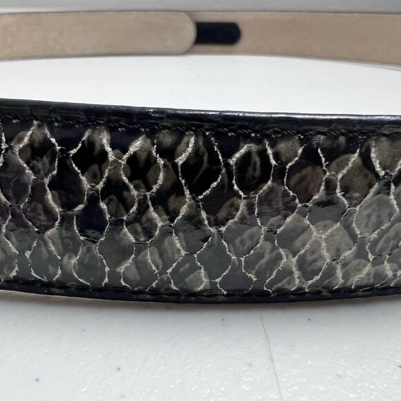 Terry Stack Italian Leather Hook & Loop Belt Womens Size Large NO‎ BUCKLE - Picture 4 of 9